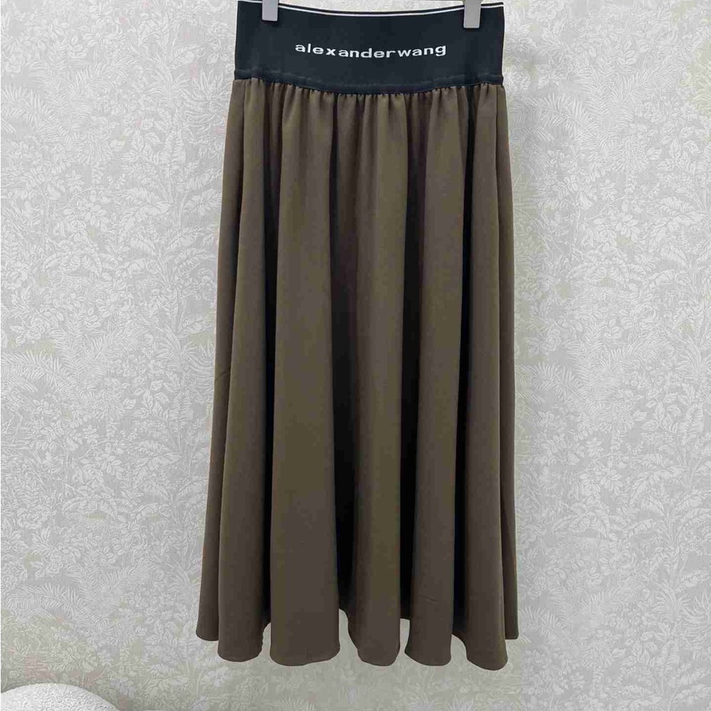 Alexander Wang Black and Brown A-Line Skirt